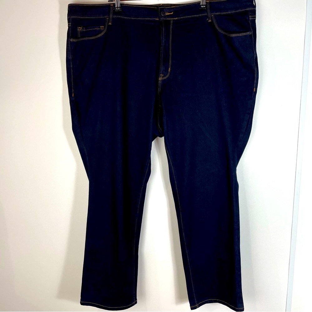 Old Navy Mid Rise Dark/Medium Wash Slim Straight Leg Denim Jeans Women’s Size 26